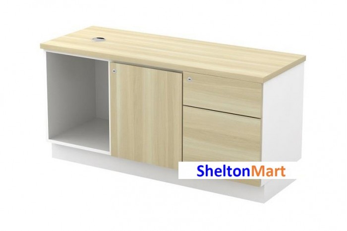 Open Shelf + Swinging Door (R) + Fixed Pedestal 1D1F