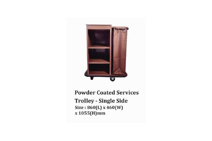 Powder Coated Services Trolley - Single Side