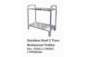 Stainless Steel 2 Tiers Restaurant Trolley