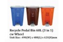 Recycle Pedal Bin 68L (3 in 1) cw Wheel