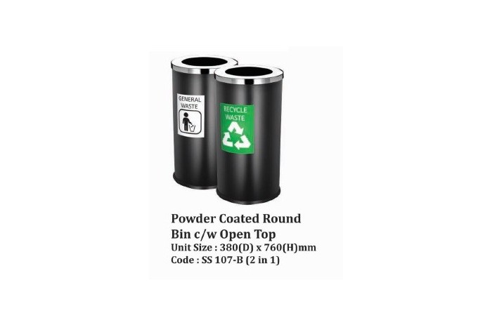 Powder Coated Round Bin c/w Open Top