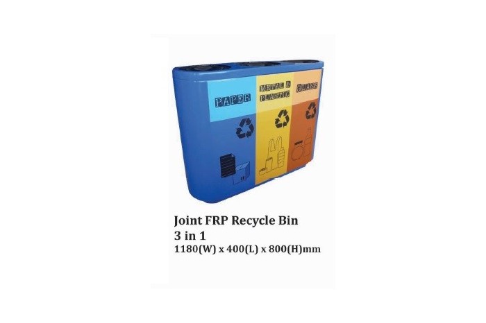 Joint FRP Recycle Bin 3 in 1