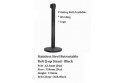 Stainless Steel Retractable Belt Q-up Stand - Black