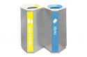 Stainless Steel Recycle Bin Triangle 2 in 1