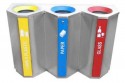 Stainless Steel Recycle Bin Triangle 3 in 1