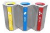 Stainless Steel Recycle Bin Triangle 3 in 1