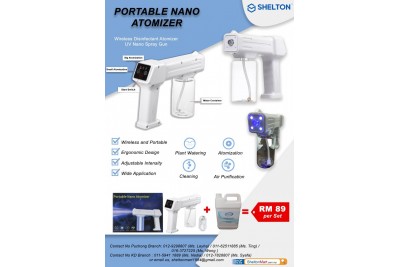 Nano Portable Atomizer + Sanitizing Disinfectant Liquid