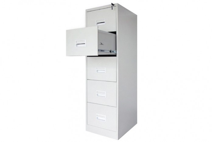 5 Drawer Filling Cabinet With Recess Handle c/w Ball Bearing Slide