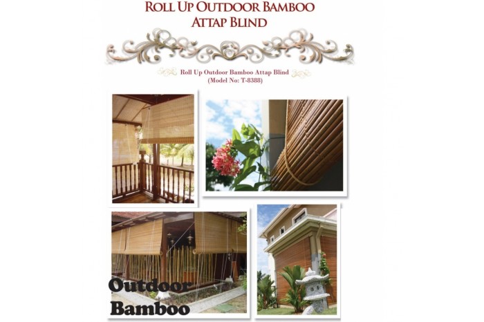 ROLL UP OUTDOOR BAMBOO ATTAP BLIND