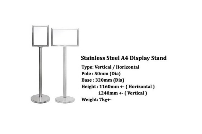 Stainless Steel A4 Display Stand