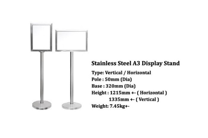 Stainless Steel A3 Display Stand