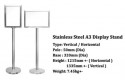 Stainless Steel A3 Display Stand