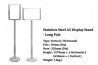 Stainless Steel A3 Display Stand - Long Pole