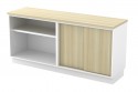 Open Shelf + Sliding Door Low Cabinet