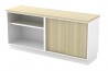 Open Shelf + Sliding Door Low Cabinet